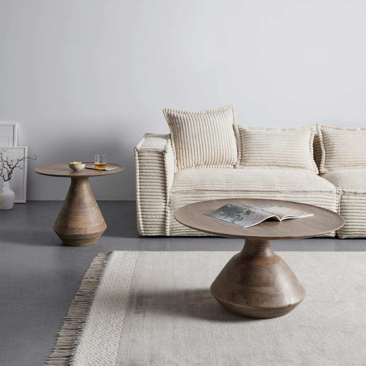 Beistelltisch Laya aus Mangoholz - Grau, ROMANTIK / LANDHAUS, Holz (58/52/58cm) - Zandiara