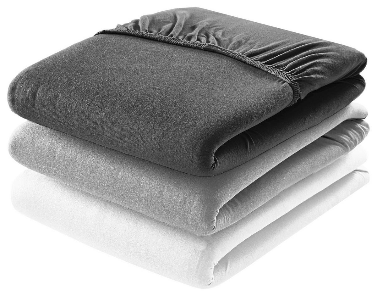 PRZEŚCIERADŁO Z GUMKĄ ZERMATT - antracytowy, Konventionell, tkanina (180-200/200cm) - Esposa