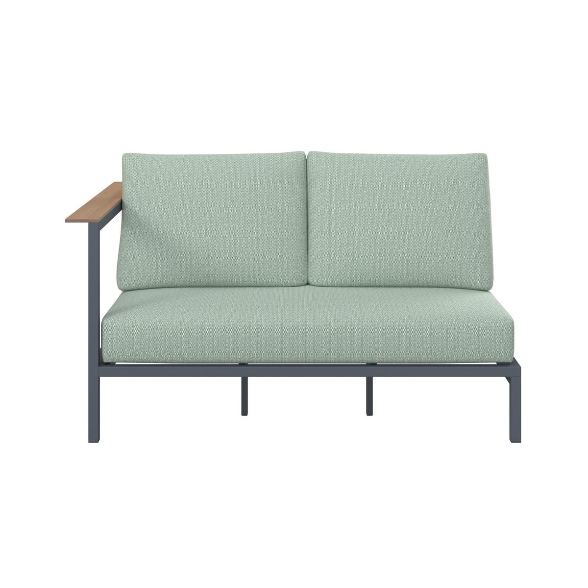 Gartenlounge Chiara - Dunkelgrau/Hellgrün, Modern, Kunststoff/Textil (164/68/94cm) - Bessagi Garden