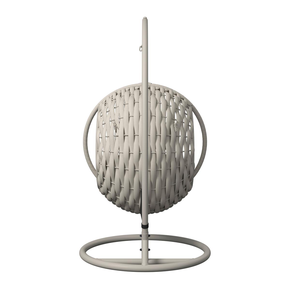 Hängesessel Mira Creme Outdoorstoff/Metall/Kunststoff - Creme, MODERN, Kunststoff/Textil (107/196/120cm) - Bessagi Garden