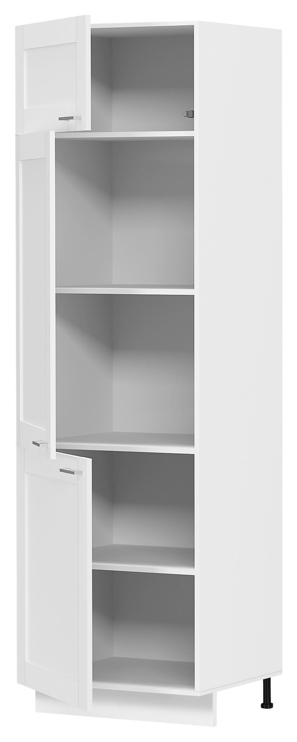GESCHIRRSCHRANK COLURA - Weiss/Silberfarben, Trend, Holzwerkstoff/Kunststoff (60/207/57cm) - MID.YOU