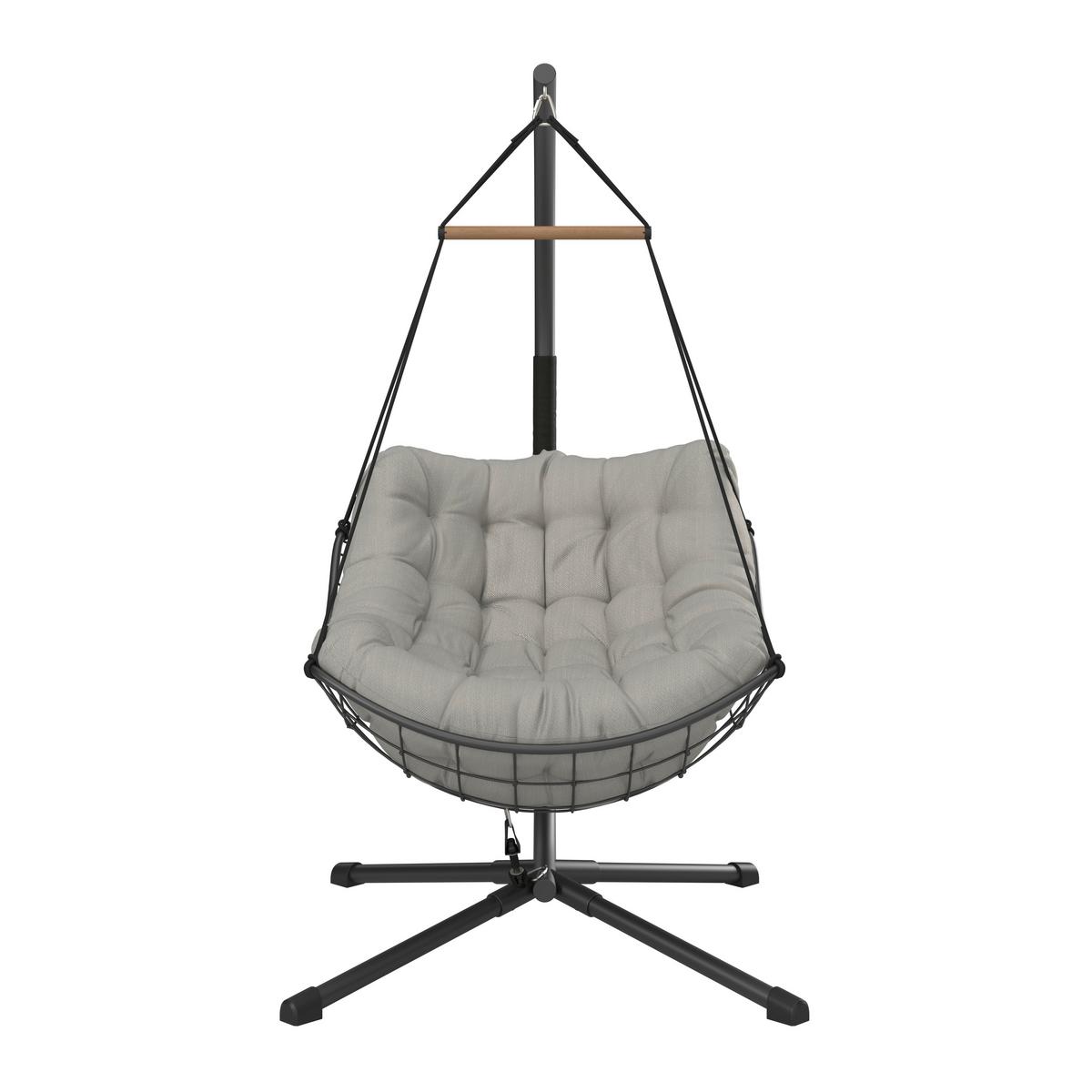 Viseči Stol Rom, Antracit, Svetlo Siva - barva oreha/antracit, Moderno, kovina/tekstil (100/191/120cm) - Mömax