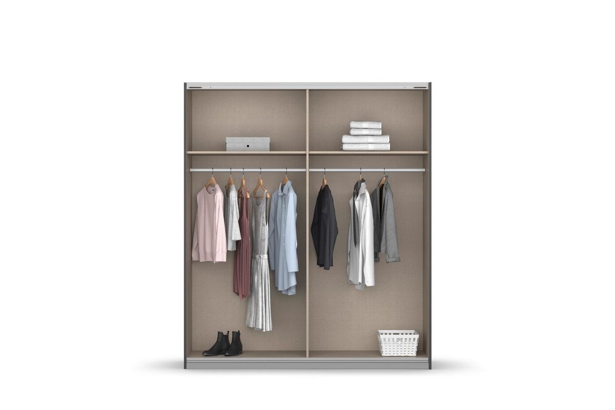 Ormar S Kliznim Vratima Subito - boje grafita/srebrne boje, Moderno, drvni materijal/metal (181/197/61cm) - Modern Living