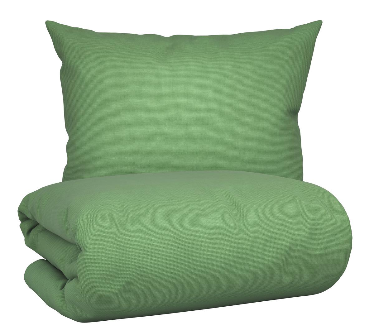Bettwäscheset Waffel - Grün, Modern, Textil (160/210cm) - Modern Living