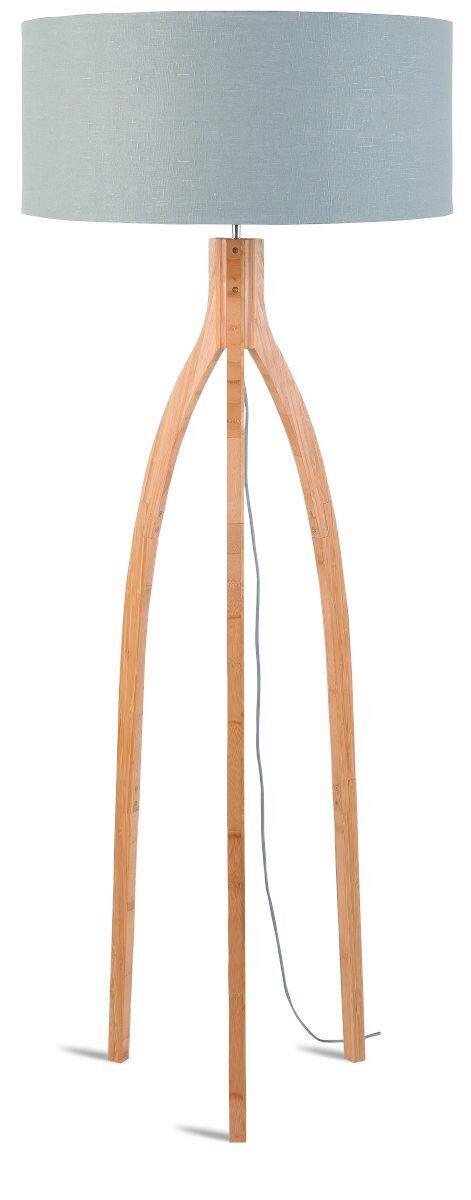 Stoječa Svetilka Anna, Svetlo Siva, Bambus - naravne barve/svetlo siva, Trend, tekstil/les (60/160cm) - Good & Mojo