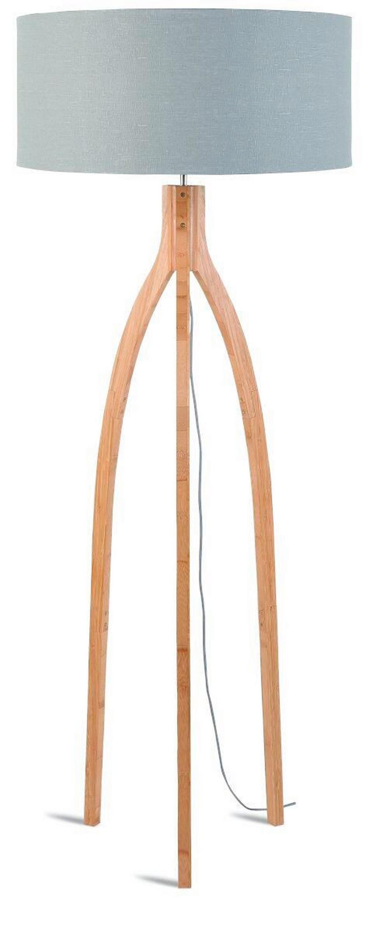 Stoječa Svetilka Anna, Svetlo Siva, Bambus - naravne barve/svetlo siva, Trend, tekstil/les (60/160cm) - Good & Mojo