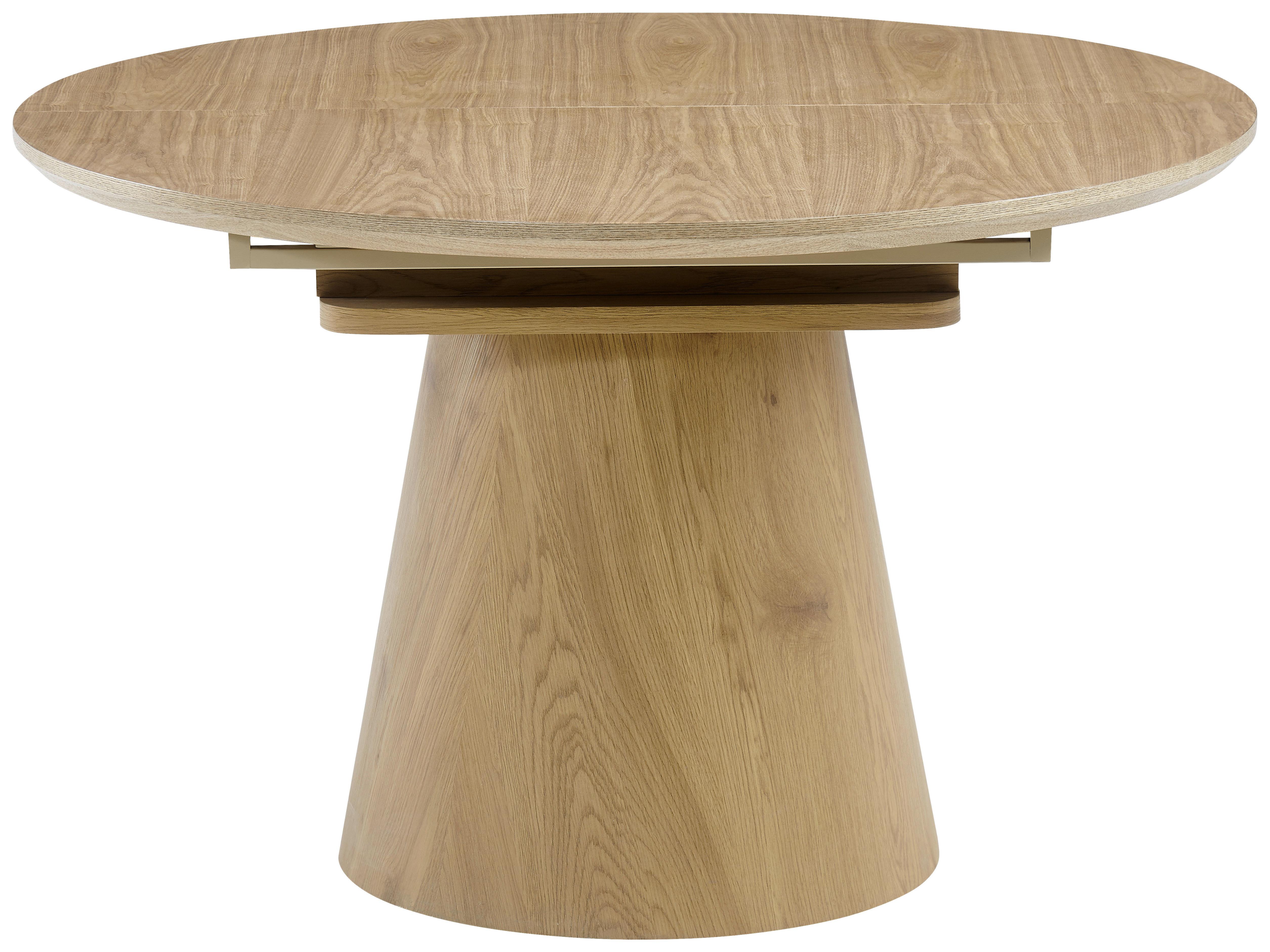 Raztegljiva Miza Sundsvall, Barva Hrasta, 120-160x120 - barve hrasta, Moderno, leseni material/les (120-160/120/76cm) - P & B