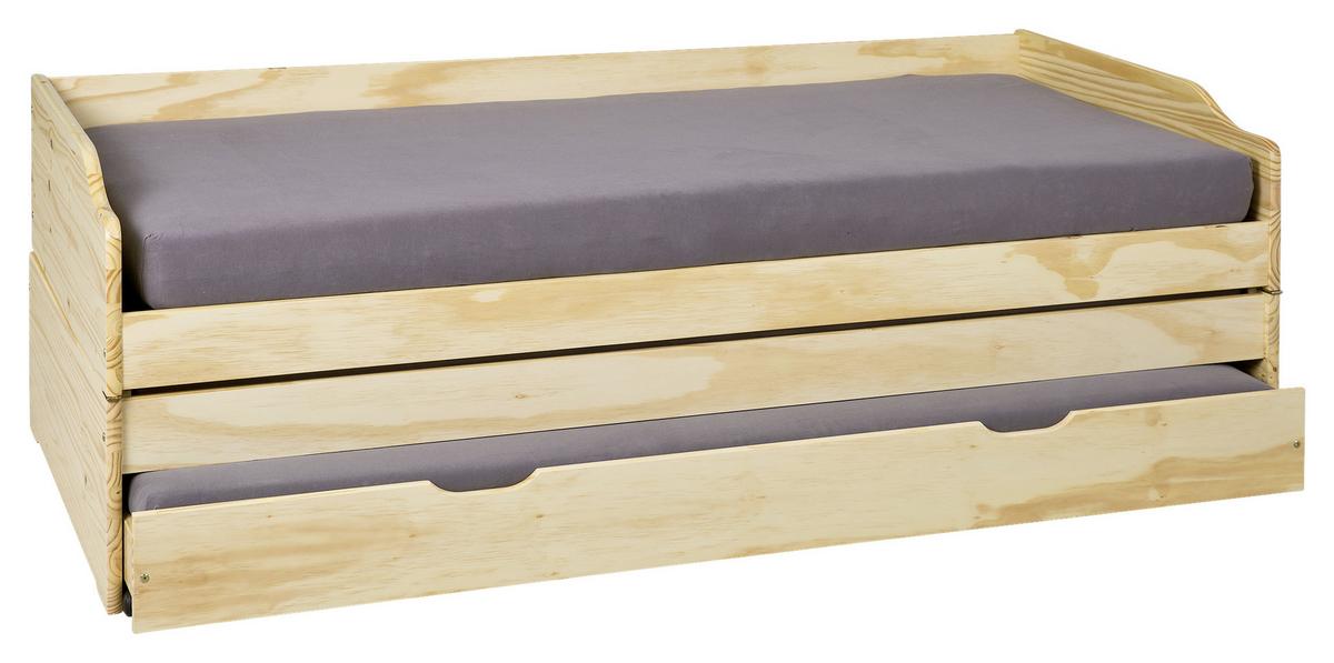 Mladinska Raztegljiva Postelja Lotar, 90-180x200 - naravne barve, Konvencionalno, les (90/200cm) - MID.YOU