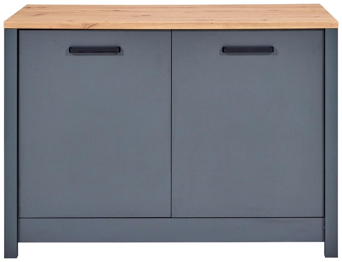 Spülenunterschrank Venet Anthrazit/Artisan Eiche - Anthrazit/Schwarz, MODERN, Holzwerkstoff/Metall (130,3/92/60cm) - Mömax