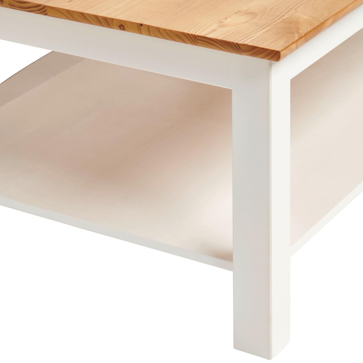 STOLIK KAWOWY KLAUS - kolor naturalny/biały, Romantik / Landhaus, drewno (110/45/75cm) - MID.YOU