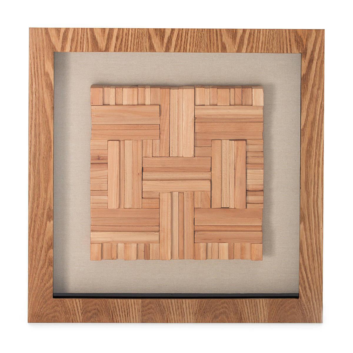 OBJEKTBILD HOLZKUNST CARRÉ - Weiss/Braun, Trend, Holz/Holzwerkstoff (60/60cm) - Kayoom