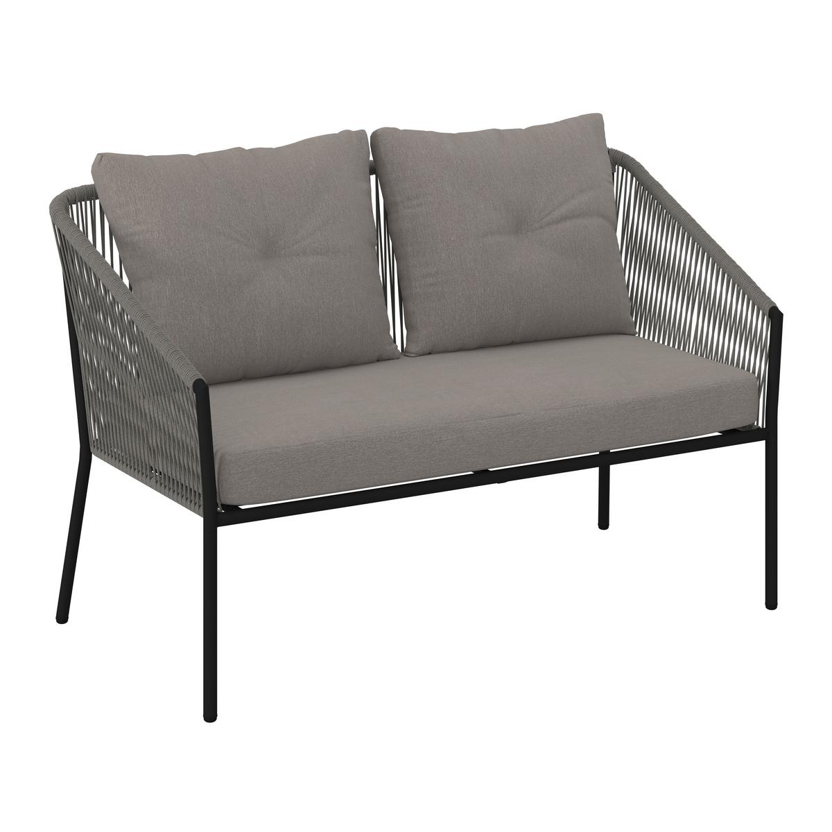 Set grădină Reini - gri deschis/bej, Modern, metal/textil (120/74/68cm) - Mömax