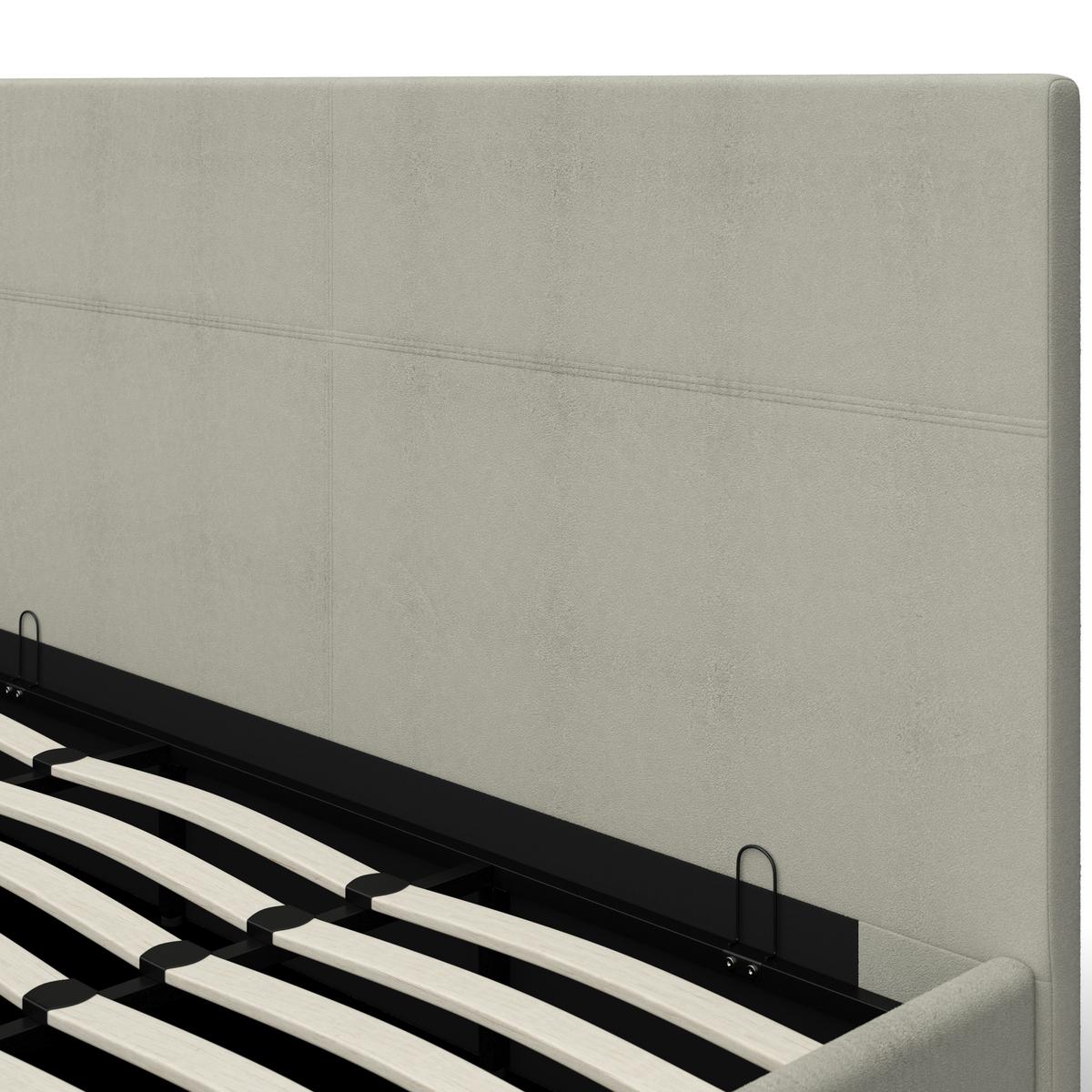 Kárpitozott Ágy Yara - világosszürke/fekete, Modern, faalapú anyag/textil (180/200cm) - Bessagi Home