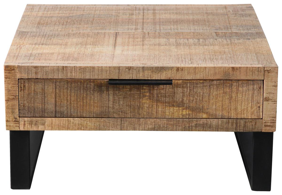 Couchtisch Everest in Naturfarben/Schwarz - Schwarz/Naturfarben, Natur, Holz/Metall (80/40/80cm) - Mömax