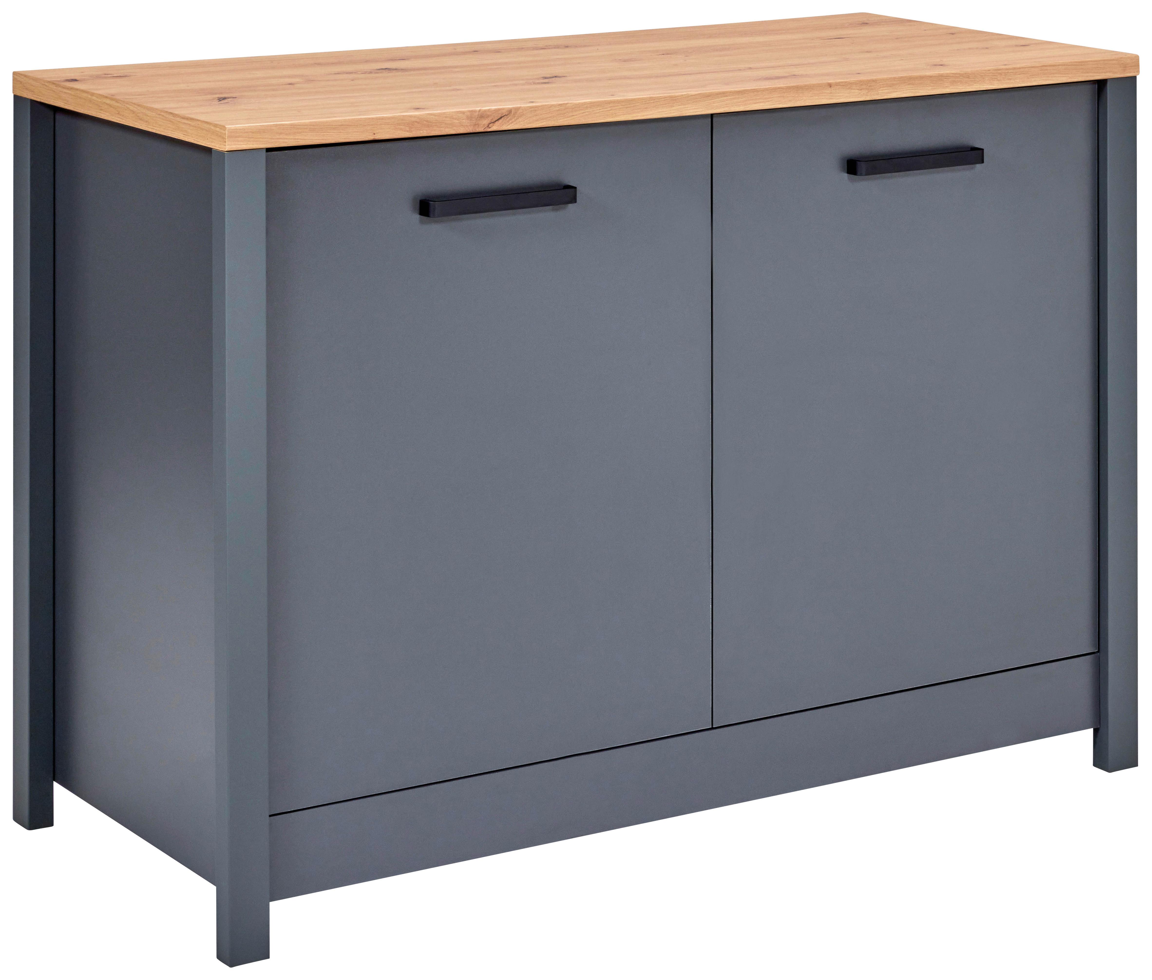 Spülenunterschrank Venet, Anthrazit/Artisan Eiche - Anthrazit/Schwarz, MODERN, Holzwerkstoff/Metall (130,3/92/60cm) - Mömax