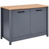 Spülenunterschrank Venet Anthrazit/Artisan Eiche - Anthrazit/Schwarz, MODERN, Holzwerkstoff/Metall (130,3/92/60cm) - Mömax