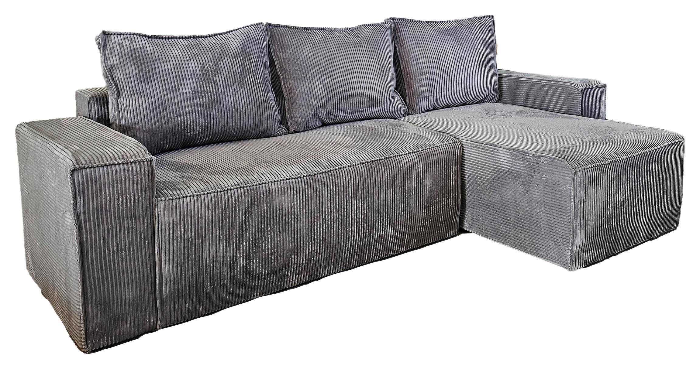Kutna Garnitura Denver - siva, Moderno, drvni materijal/tekstil (230/140cm) - Based