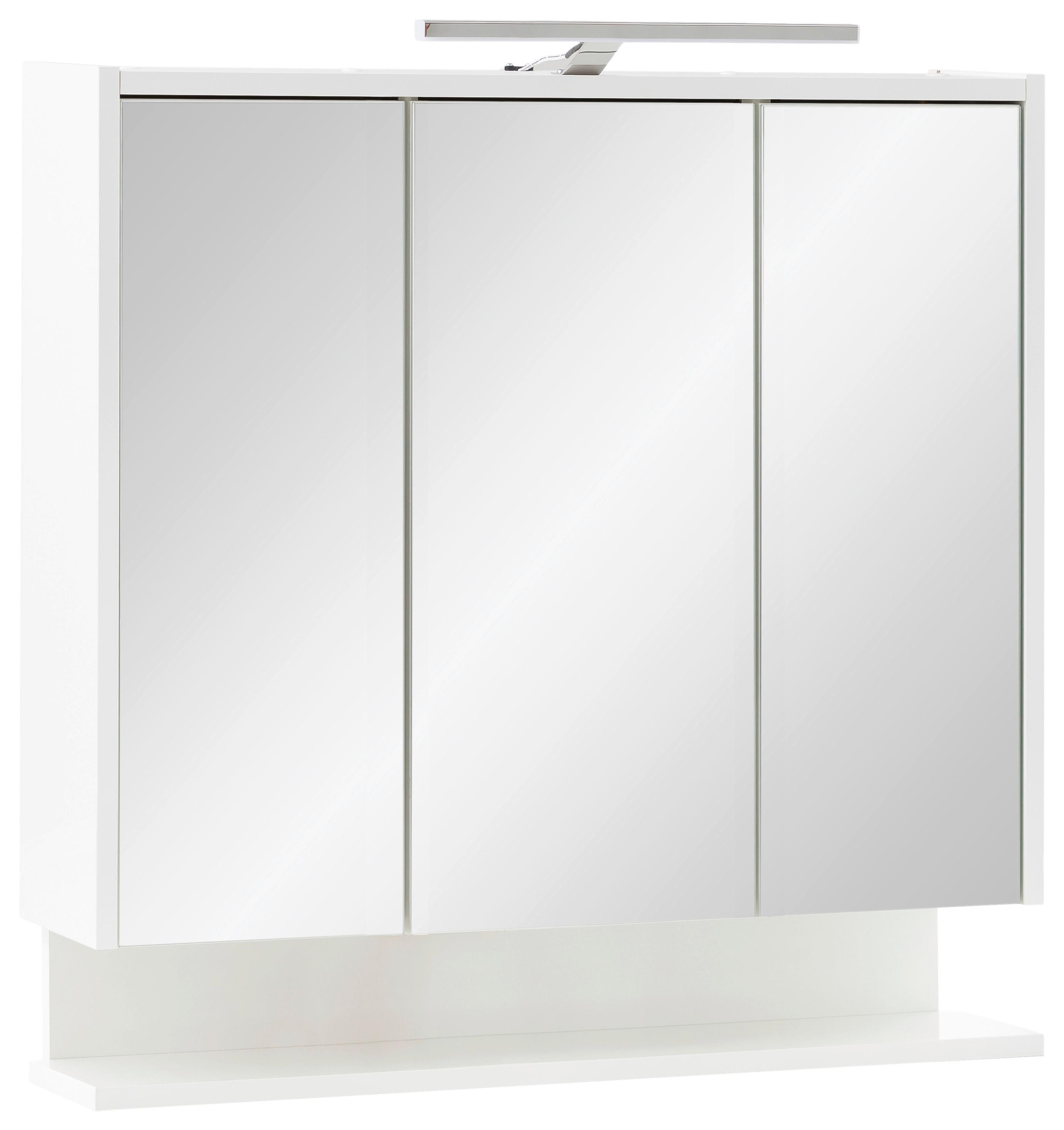 Spiegelschrank Flag Weiß mit LED 3-türig - MODERN, Glas/Holzwerkstoff (65/71,4/16cm) - MID.YOU