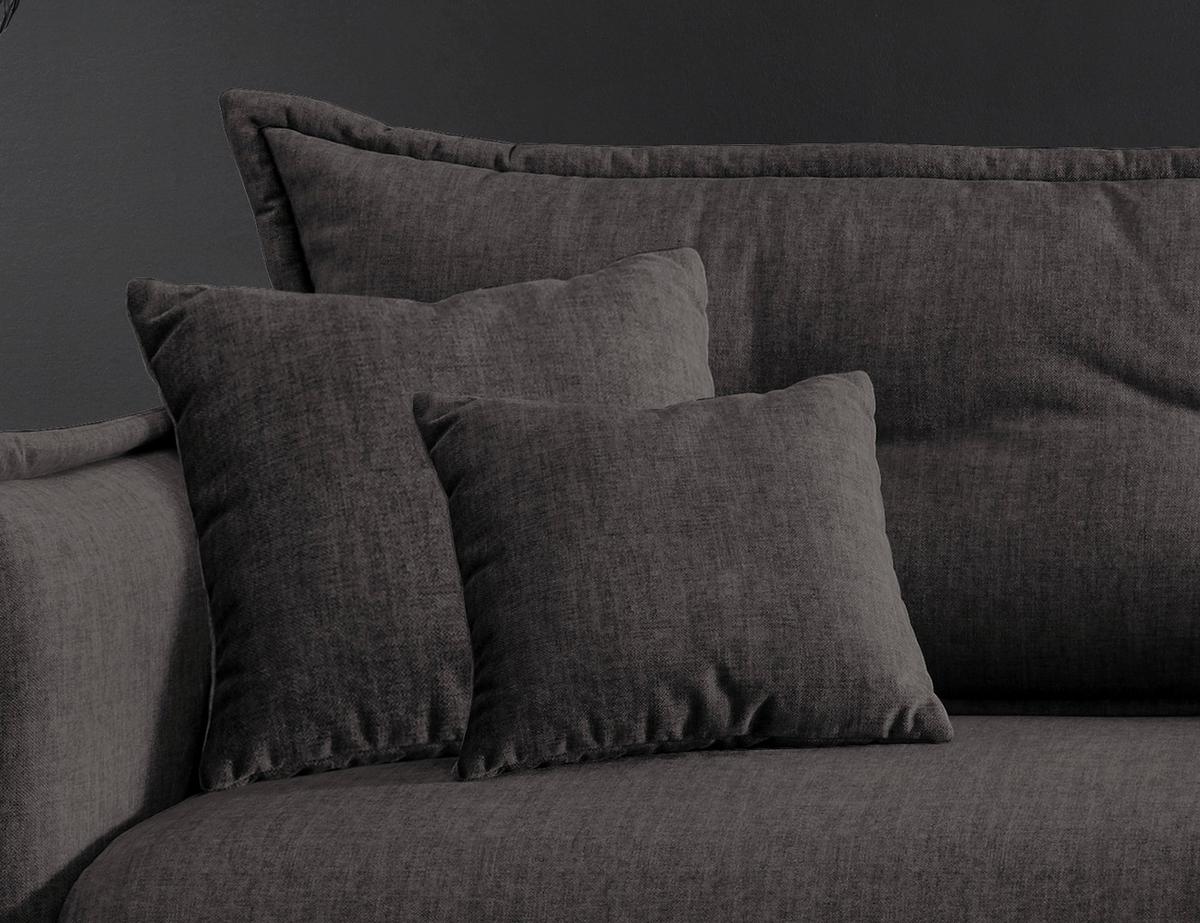 Wohnlandschaft Lava Anthrazit Velours - Türkis/Anthrazit, MODERN, Textil/Metall (255/180cm) - Livetastic