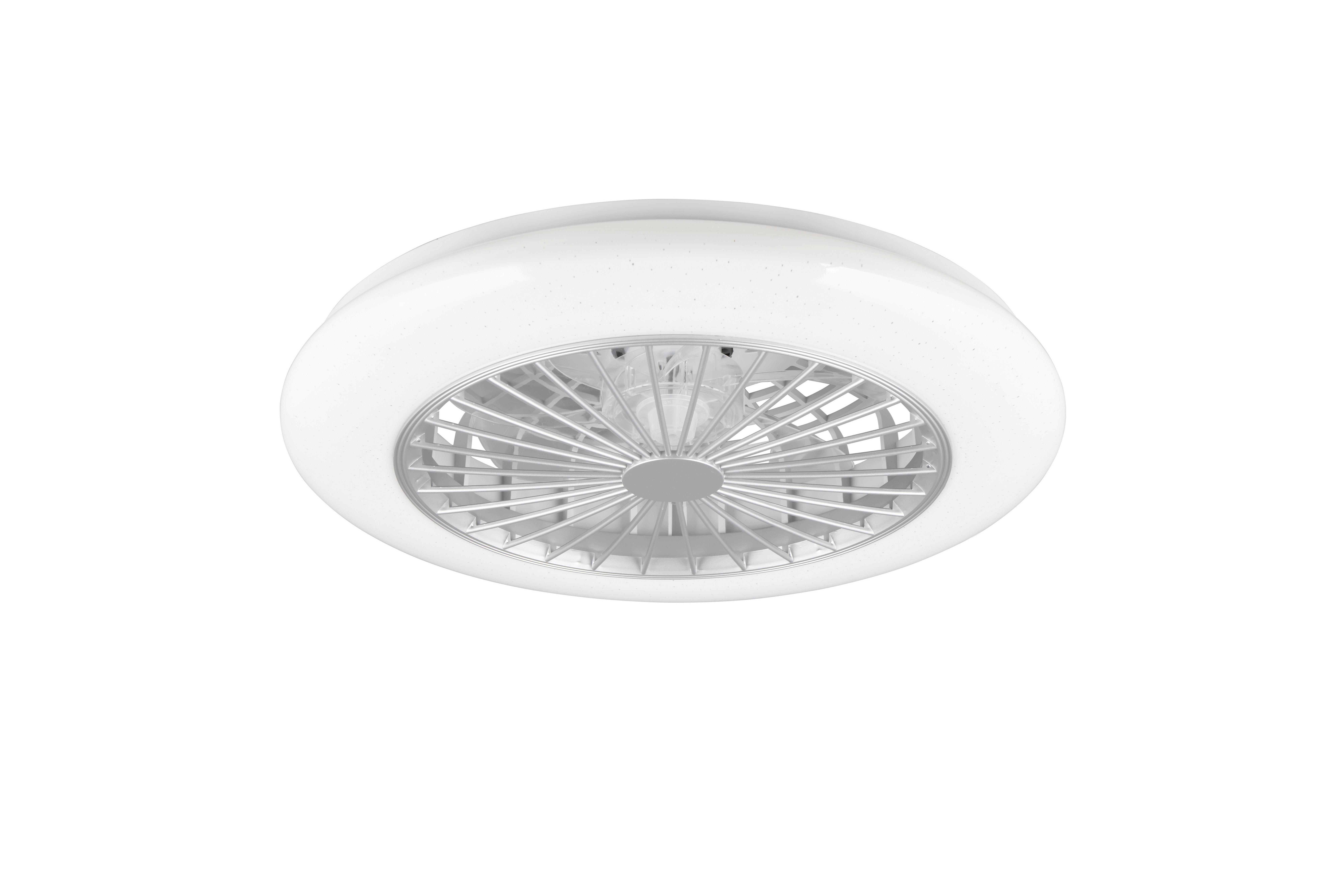 WENTYLATOR SUFITOWY R62522987 STRALSUND - kolor srebrny/biały, Konventionell, tworzywo sztuczne (49/16,5cm)