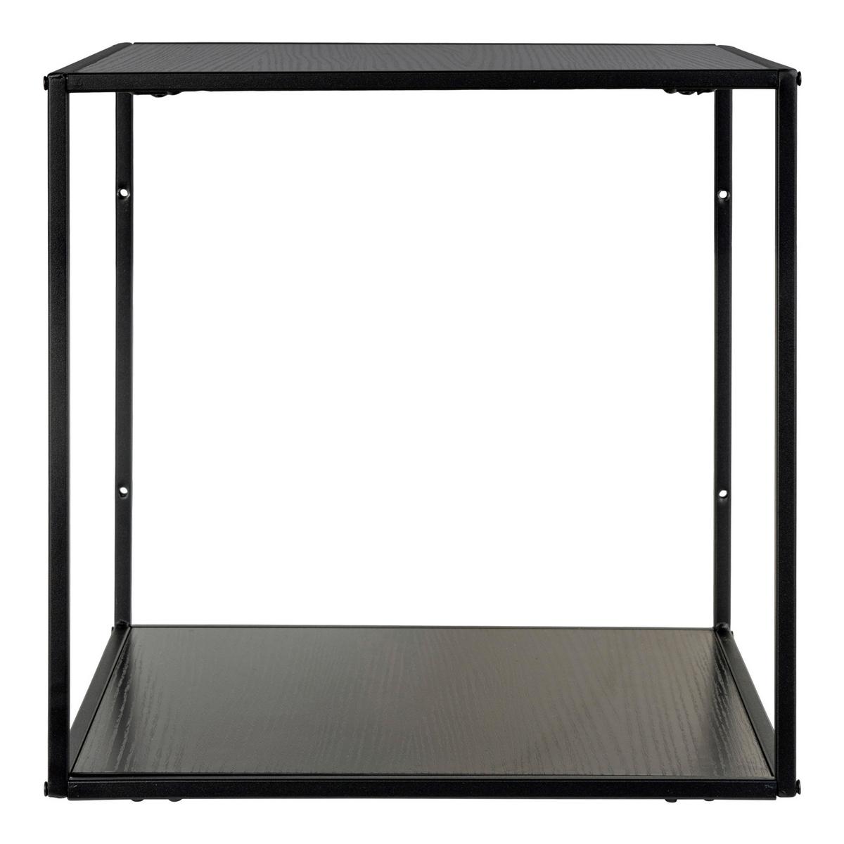 Wandregal Vita Wallshelf Schwarz - Schwarz, Design, Holz/Metall (36/36/36cm)