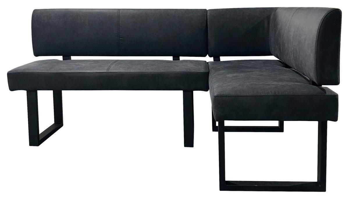 Eckbank Vancouver Anthrazit/Schwarz - Anthrazit/Schwarz, Design, Textil/Metall (181,5/125cm) - MID.YOU