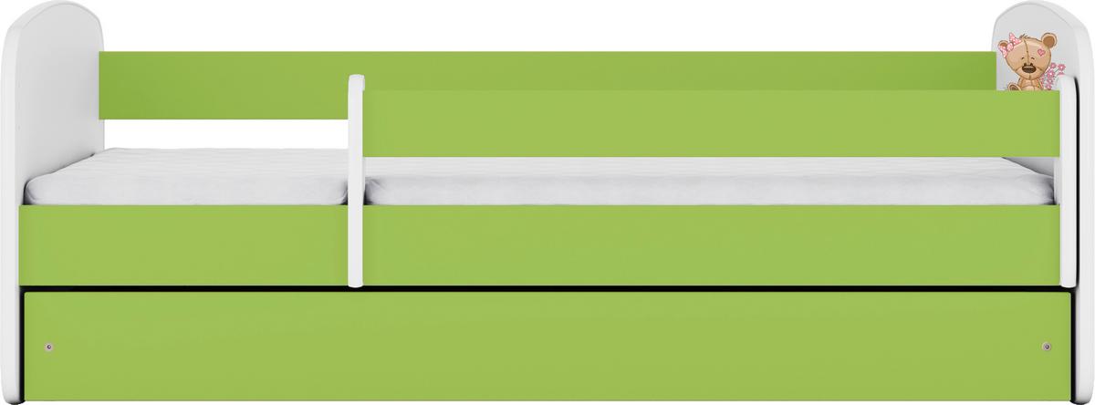 Otroška Postelja Babydreams, Bela, Zelena, 80x160cm - zelena/bela, Moderno, tekstil/leseni material (80/160cm) - MID.YOU
