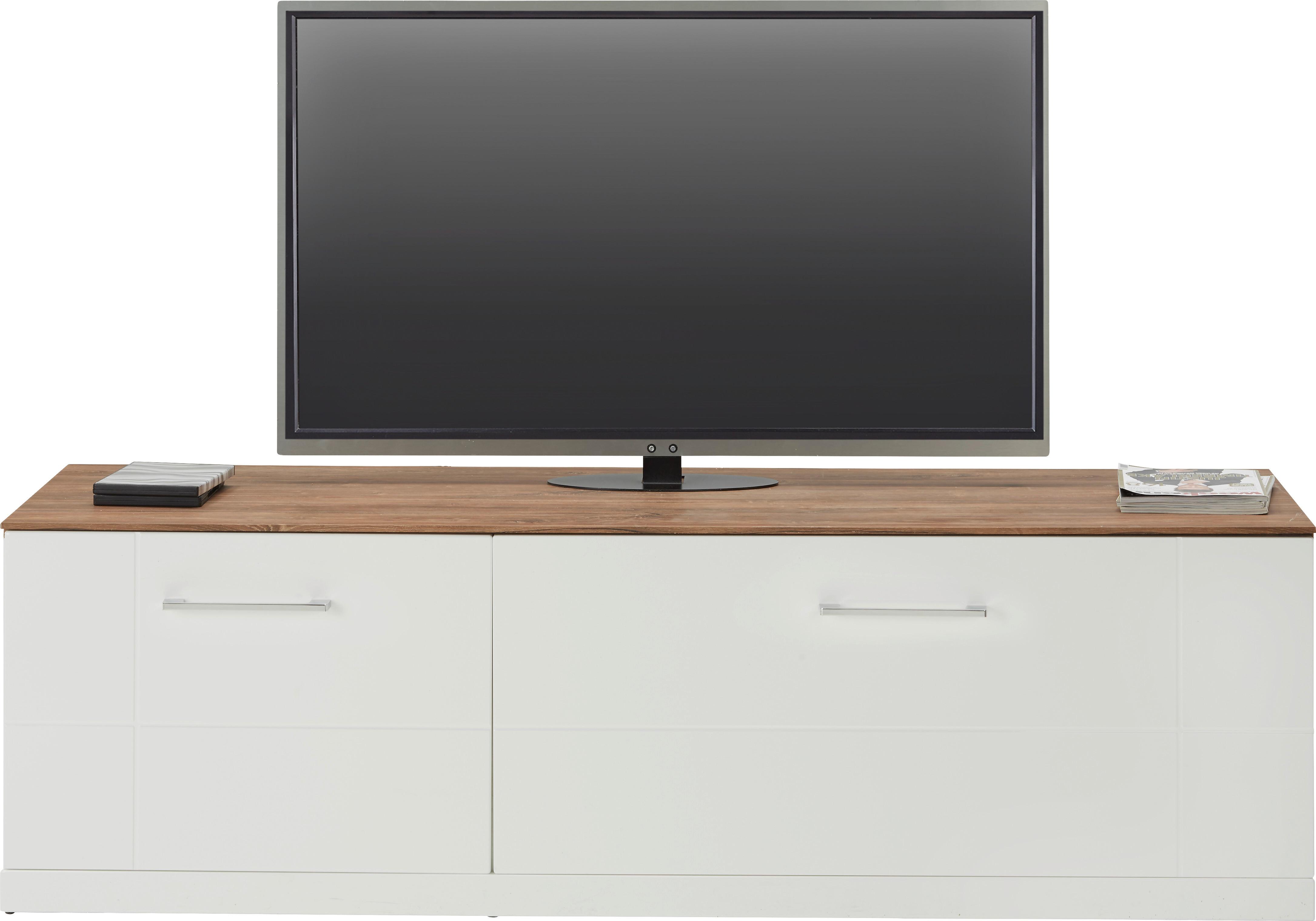 TV-Element in Weiß Hochglanz - Weiß, MODERN, Holz (160/49/50cm) - Premium Living