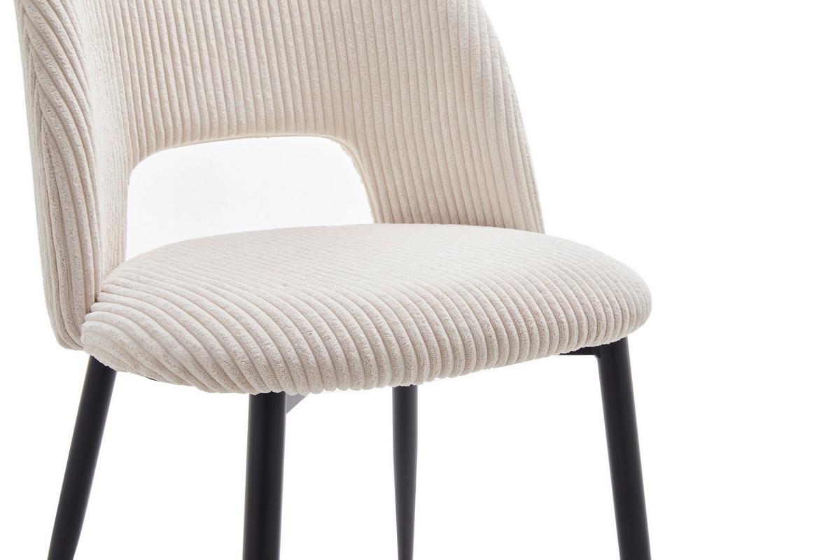 Stuhl Zoe Beige - Beige/Schwarz, LIFESTYLE, Textil/Metall (51/82/57cm) - Mömax