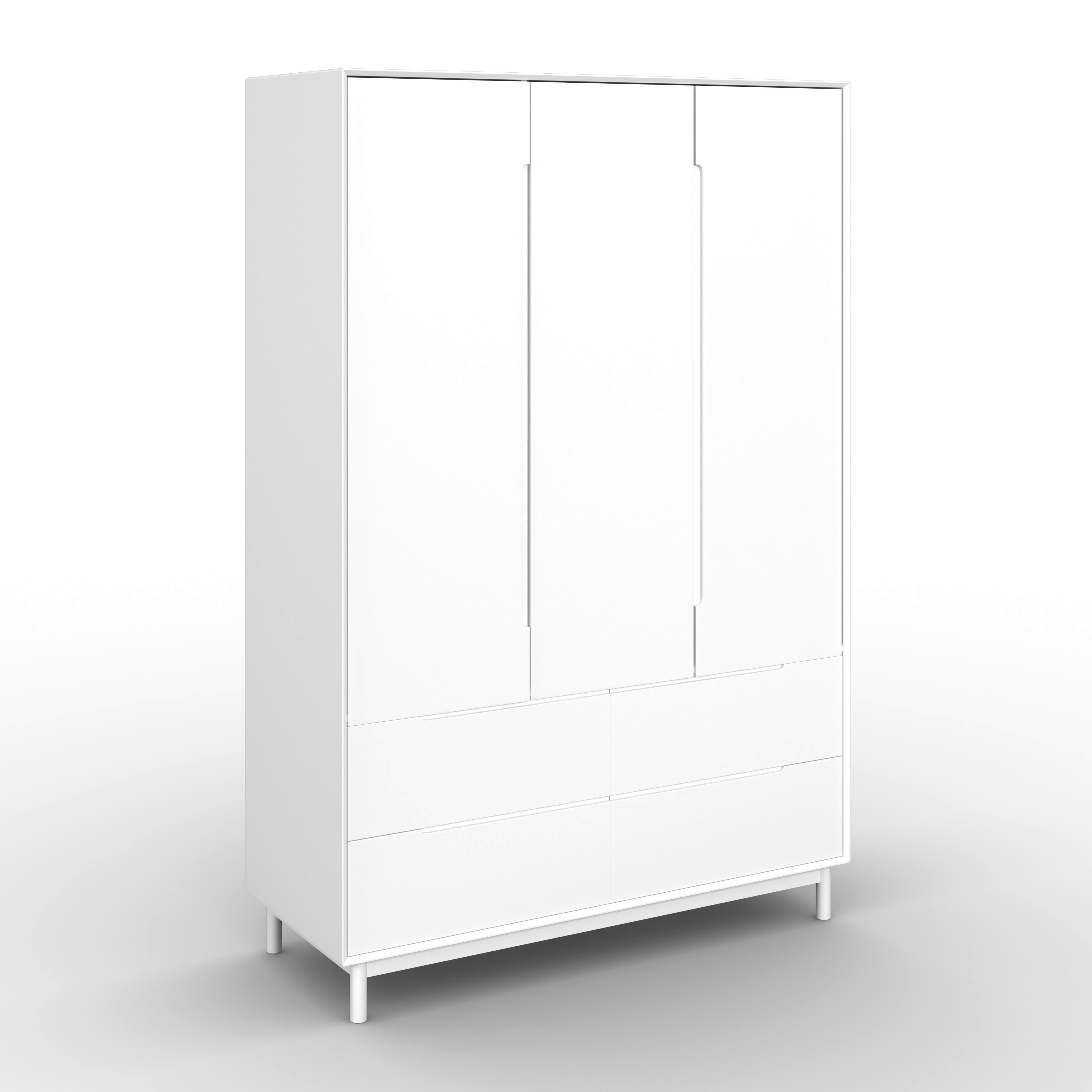 ARMOIRE À VÊTEMENTS MARLO - blanc, MODERN, matériau en bois/bois (148/223/60cm) - Bessagi Home