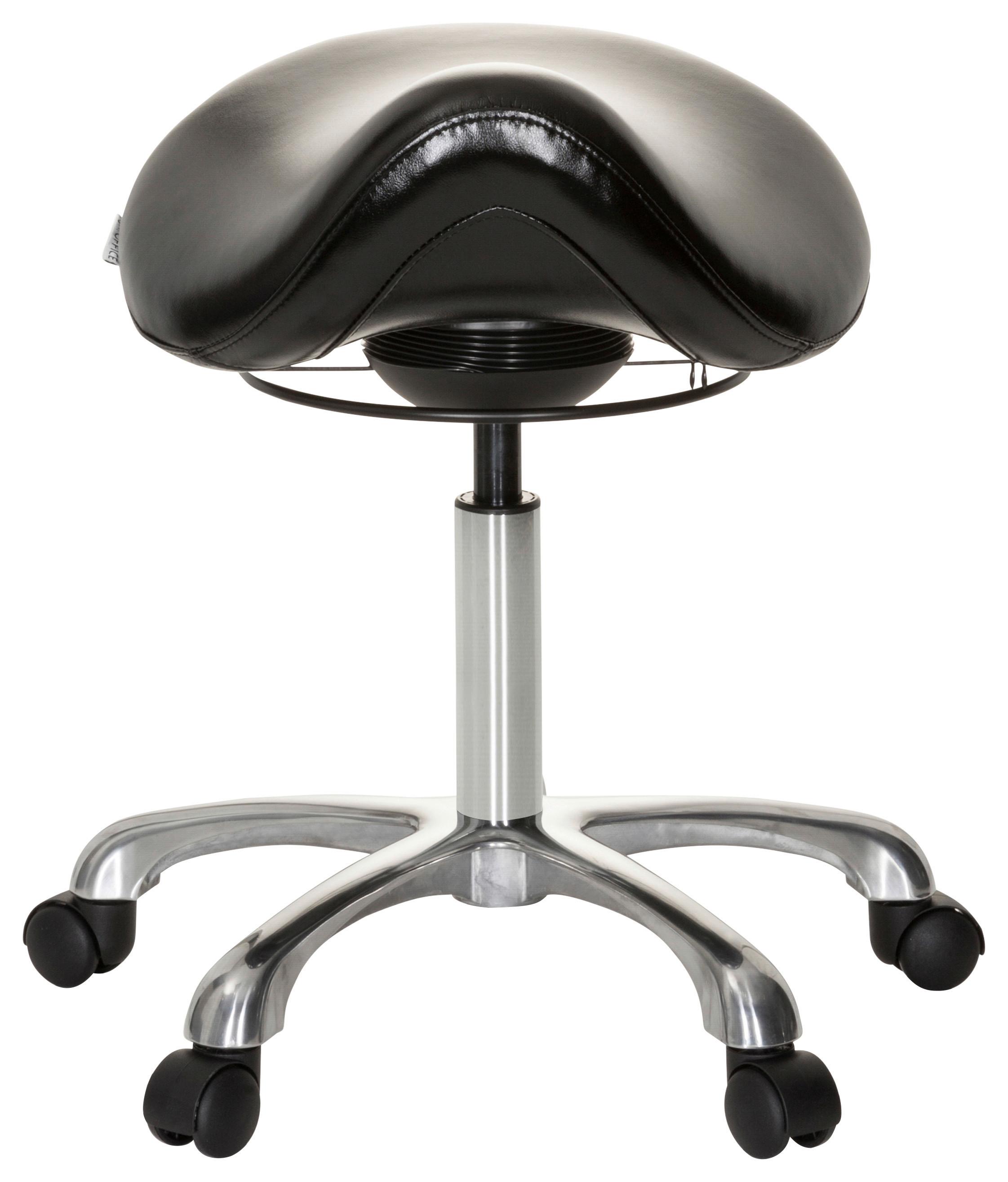 Pisarniški Stolček Ortho Sit, Črna - srebrne barve/črna, Basics, kovina/umetna masa (56/54/56cm) - MID.YOU