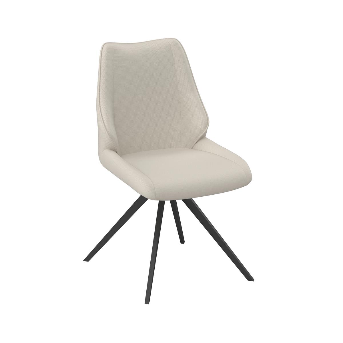 Stuhl Milana Hellgrau Webstoff Drehbar Gepolstert - Hellgrau/Schwarz, MODERN, Holz/Textil (54/93/59cm) - Bessagi Home