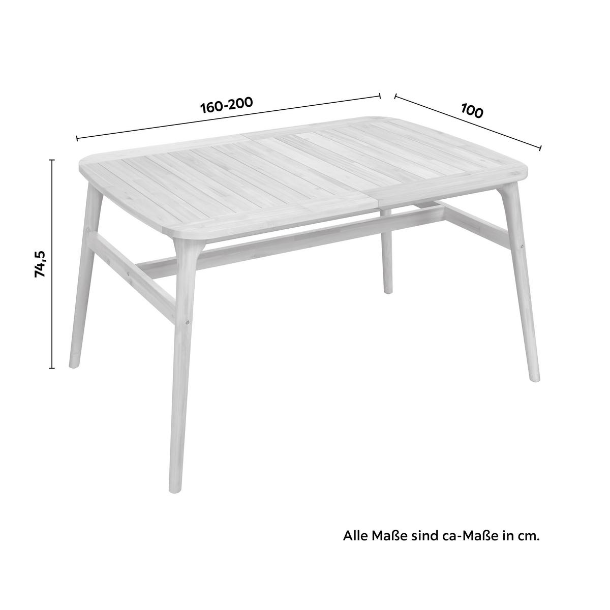 Kerti Asztal Nicola - tíkfa színű, Modern, fa (160-200/100/74,5cm) - Bessagi Garden