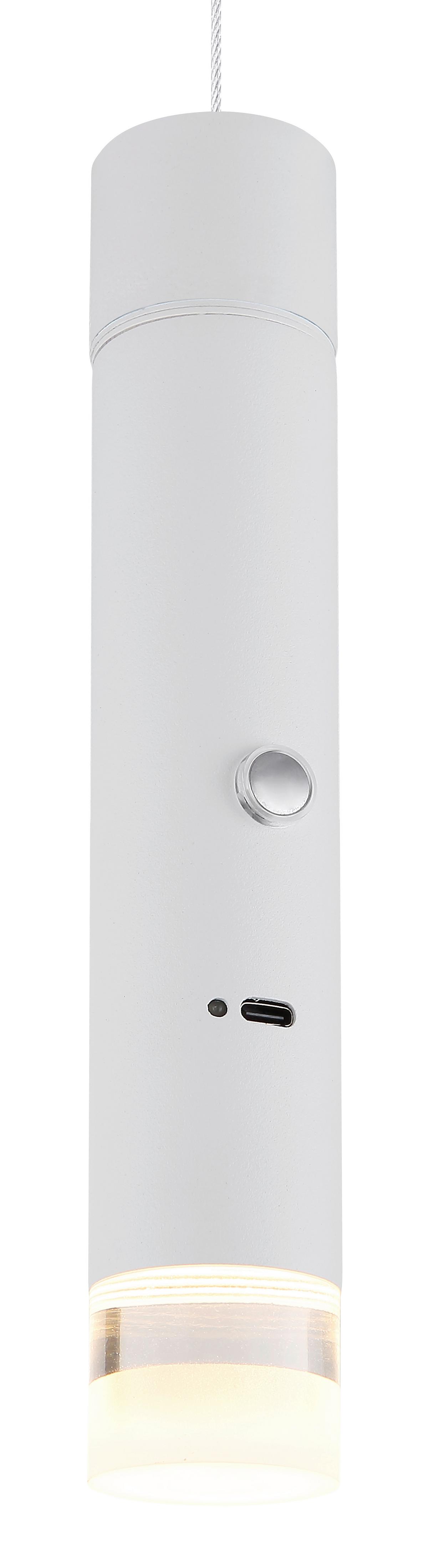 LAMPA WISZĄCA LED 16060W PELO - przejrzysty/biały, Design, tworzywo sztuczne/metal (38/120cm) - Globo