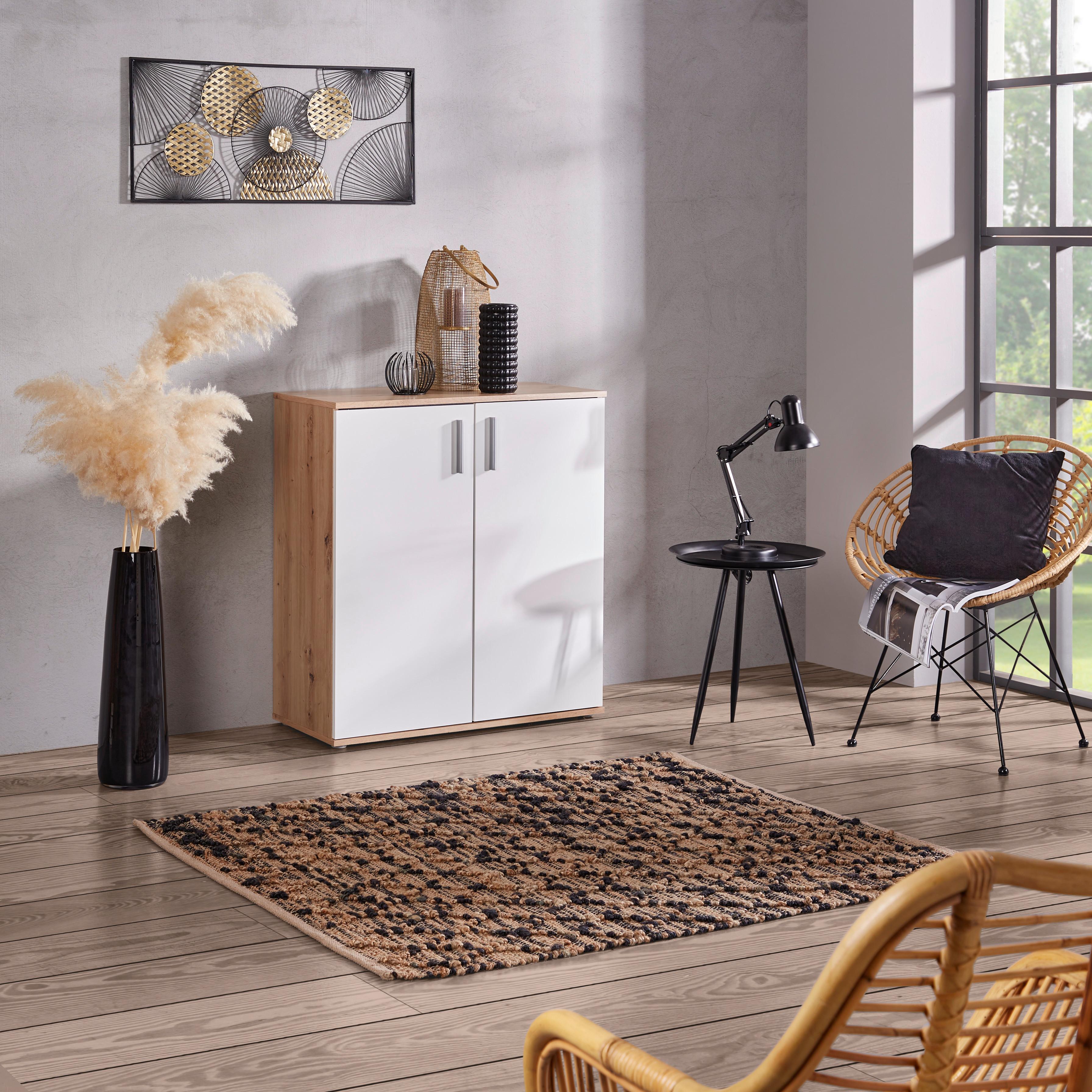 Komoda Ina 01 - barve aluminija, Moderno, umetna masa/leseni material (88,2/94,8/38,3cm) - Modern Living