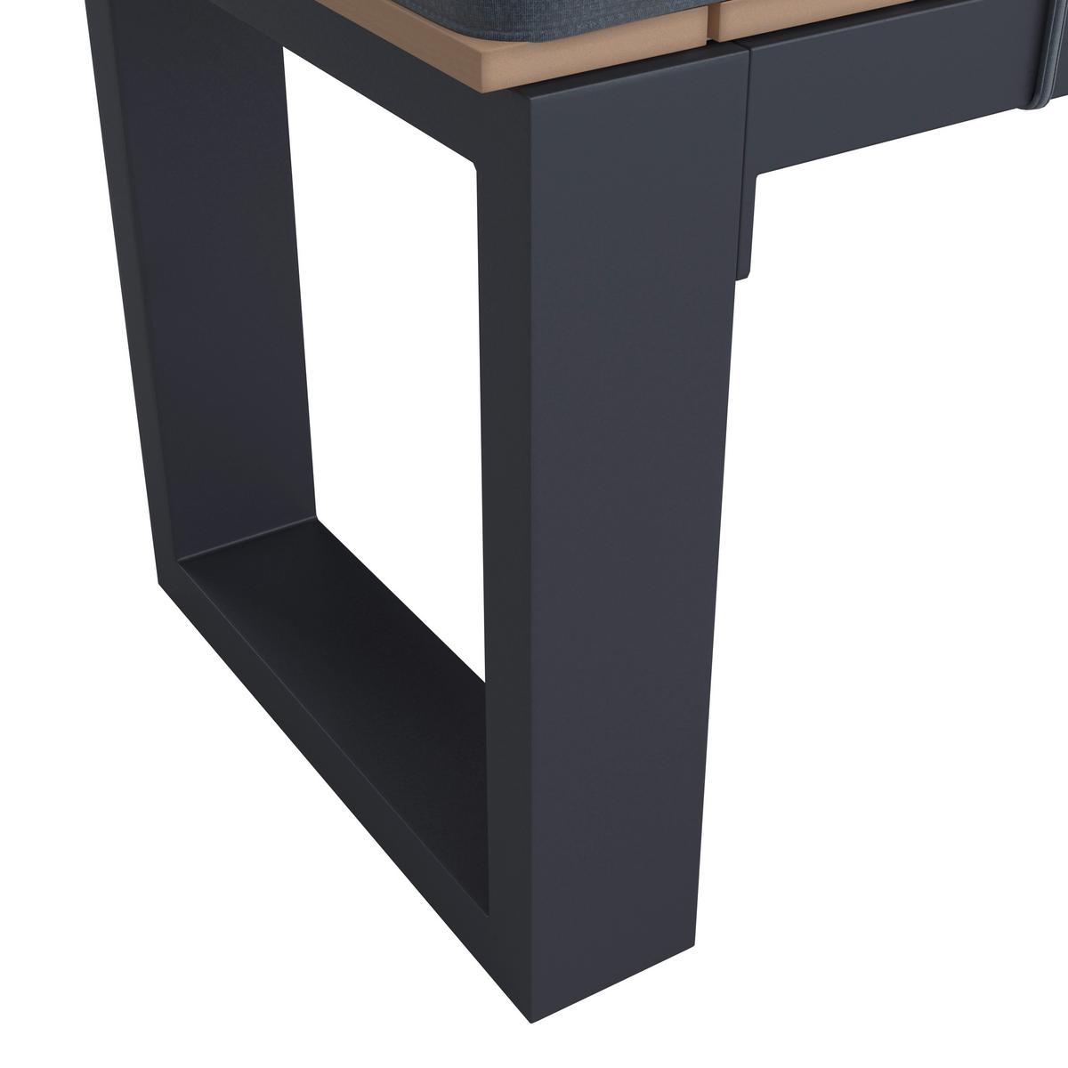 Kerti Étkezőgarnitúra Helen - fekete/tíkfa színű, Modern, műanyag/textil (330/198/88cm) - Bessagi Garden