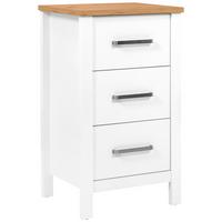 Kommode Sicilia Weiß/Eiche - Silberfarben/Weiß, ROMANTIK / LANDHAUS, Holzwerkstoff/Metall (53/92/45cm) - Mömax