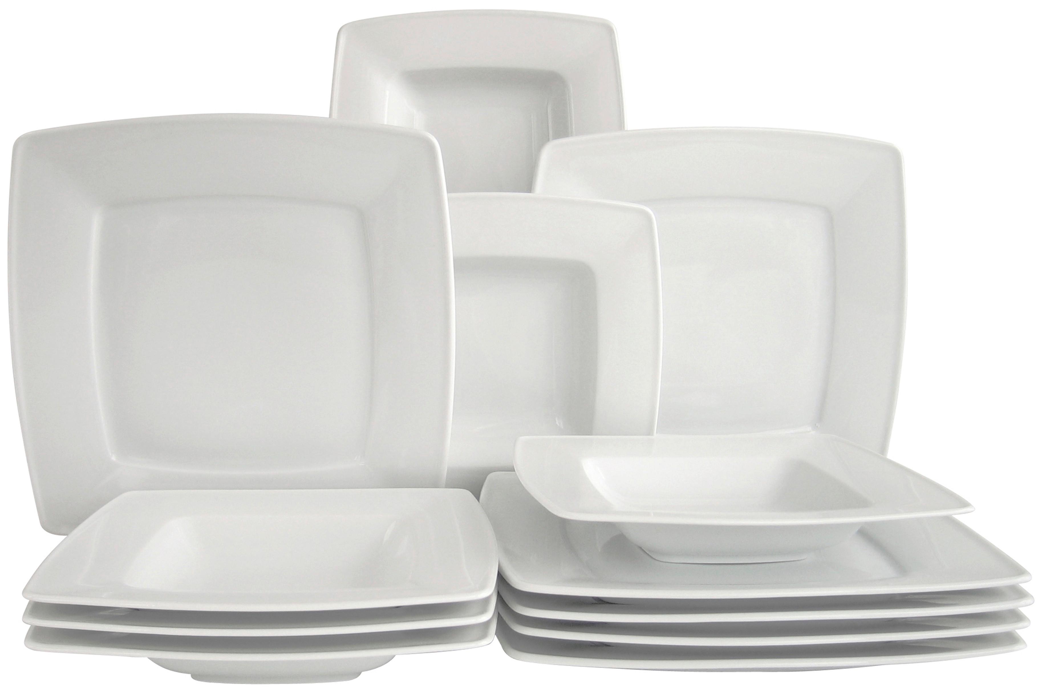 Jedilni Servis Victoria, 12-Delni - bela, Basics, keramika - Creatable