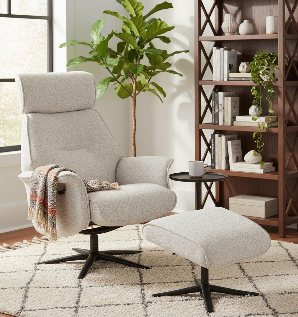 Počivalnik Mellow, Krem Barva - črna/krem barve, Design, kovina/tekstil (77/108/81cm) - Livetastic