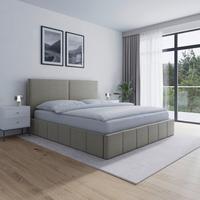 Pat tapițat Serena 180x200 cm Taupe - taupe/negru, Modern, lemn/metal (180/200cm) - Bessagi Home