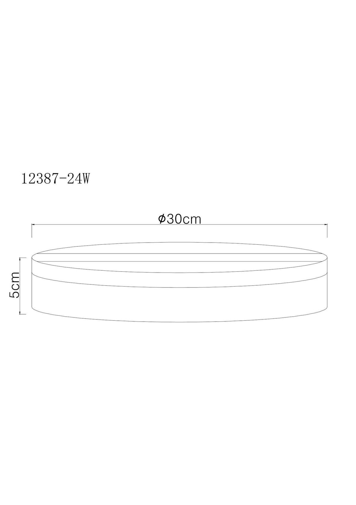 LED-DECKENLEUCHTE 12387-24W MATTHEW - Weiss, Konventionell, Kunststoff (30/5cm) - Globo