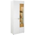 Vitrine aus Eiche massiv - Edelstahlfarben/Eichefarben, MODERN, Holz/Holzwerkstoff (73/201/40cm) - Premium Living Vitrine aus Eiche massiv - Edelstahlfarben/Eichefarben, MODERN, Holz/Holzwerkstoff (73/201/40cm) - Premium Living