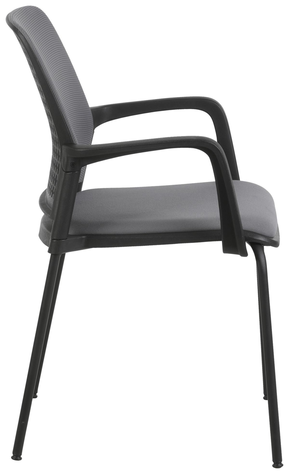 Konferenčni Stol Pisa, Siva - siva/črna, Moderno, kovina/umetna masa (60/85/55cm)