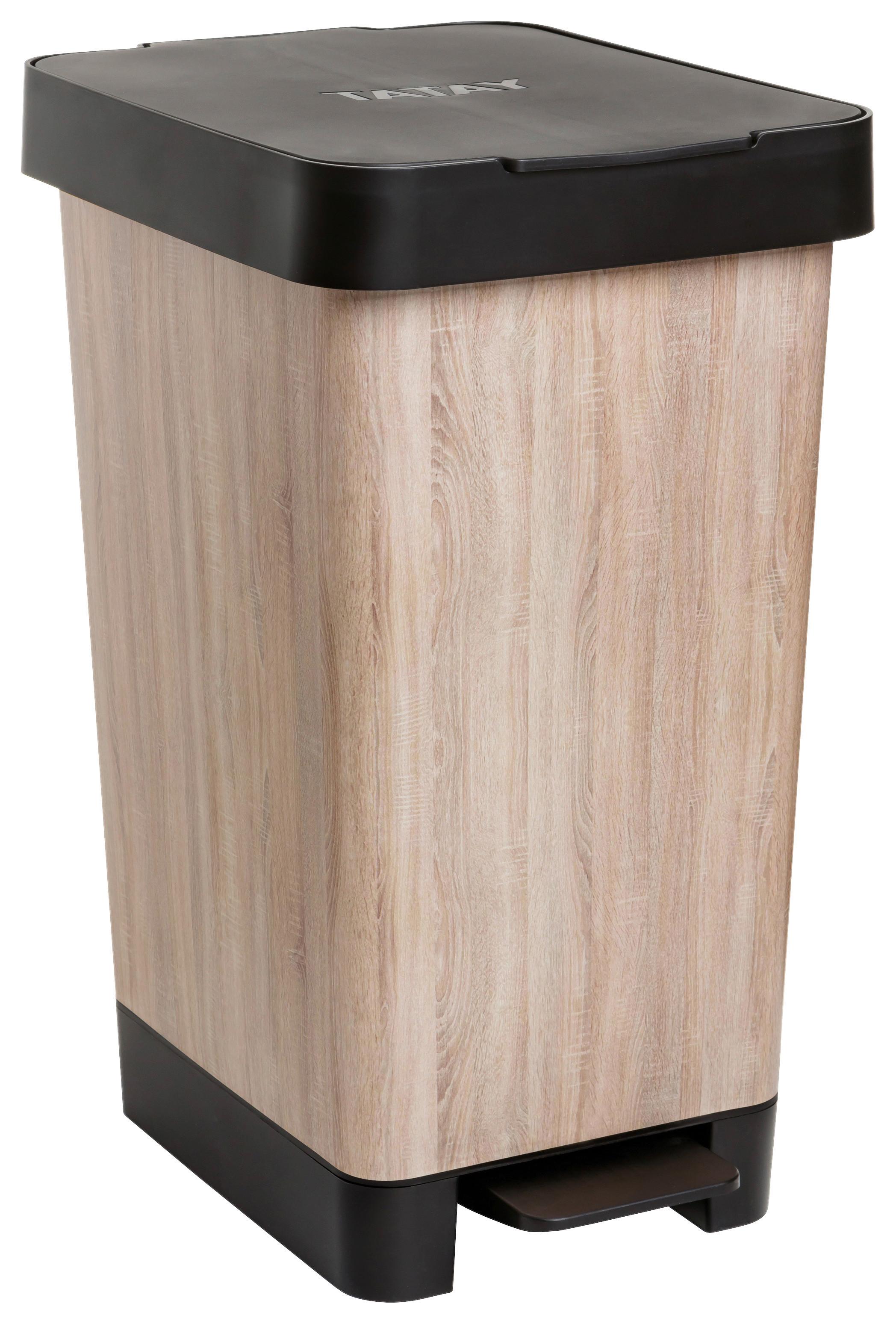 Treteimer Style Schwarz/Kirschbaumfarb ca. 25l - Kirschbaumfarben/Schwarz, MODERN, Kunststoff/Metall (26/36/47cm) - Mömax