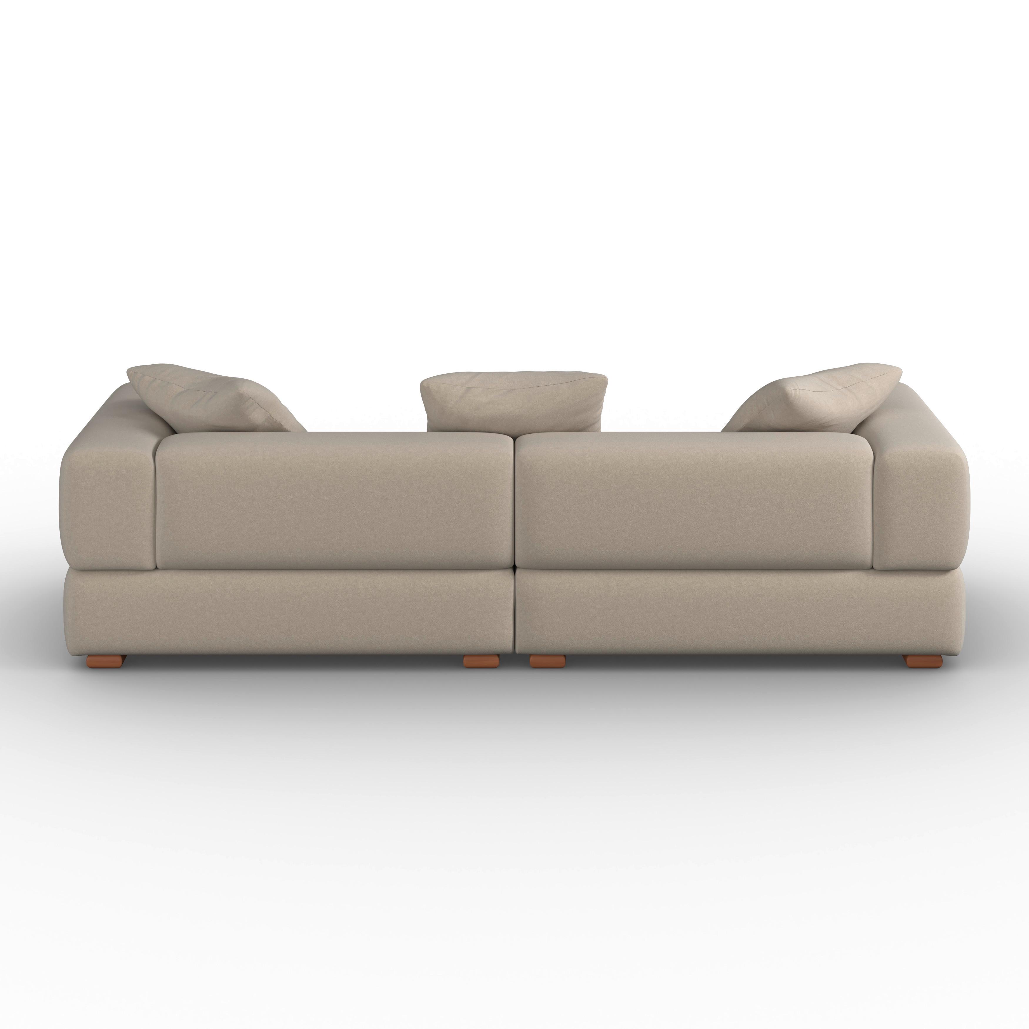 SOFFA TALIA - beige/Khaki, Modern, trä/textil (237/60,5/98cm) - Bessagi Home