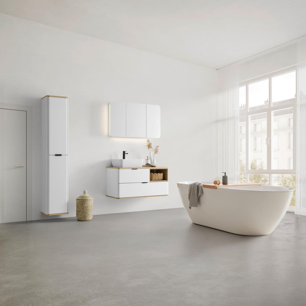 Element Ispod Umivaonika Elias -Exklusiv- - bijela/crna, Moderno, drvni materijal/metal (100/50/48cm) - Mömax