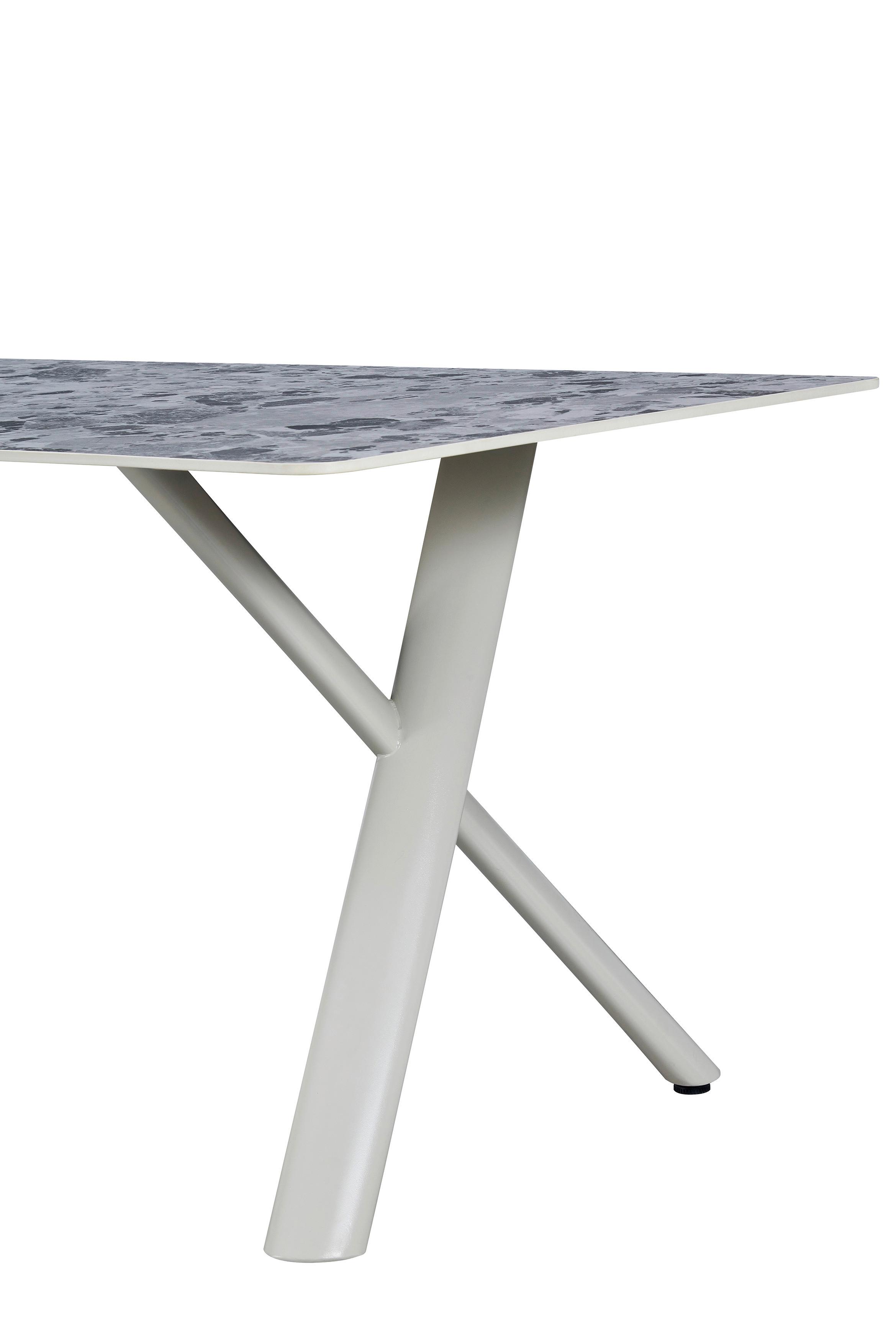 MATBORD ROBIN - beige/grå, Design, metall/sten (180/76/90cm) - Mömax