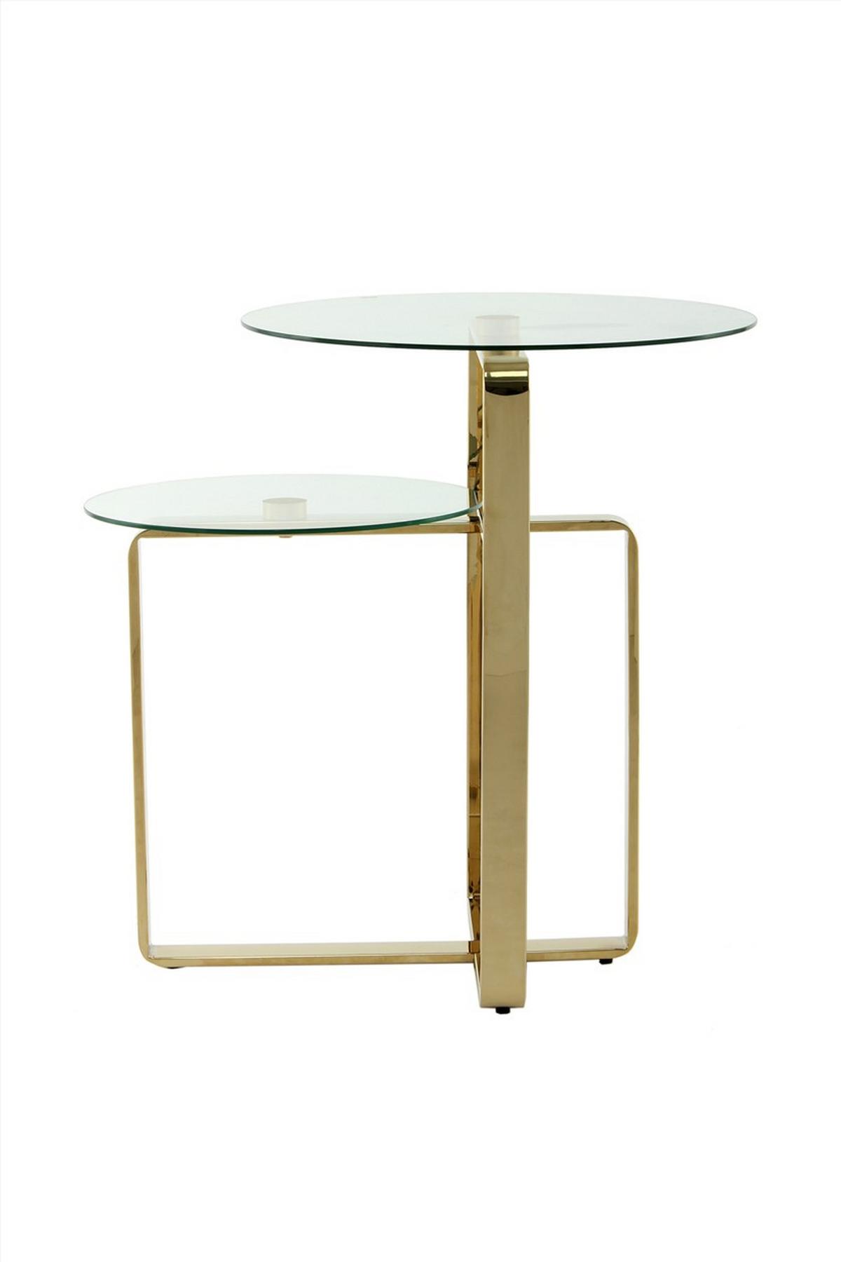 BEISTELLTISCH BEISTELLTISCH CATRICE 100 GOLD - Goldfarben, Design, Glas/Metall (59/60/59cm) - Kayoom