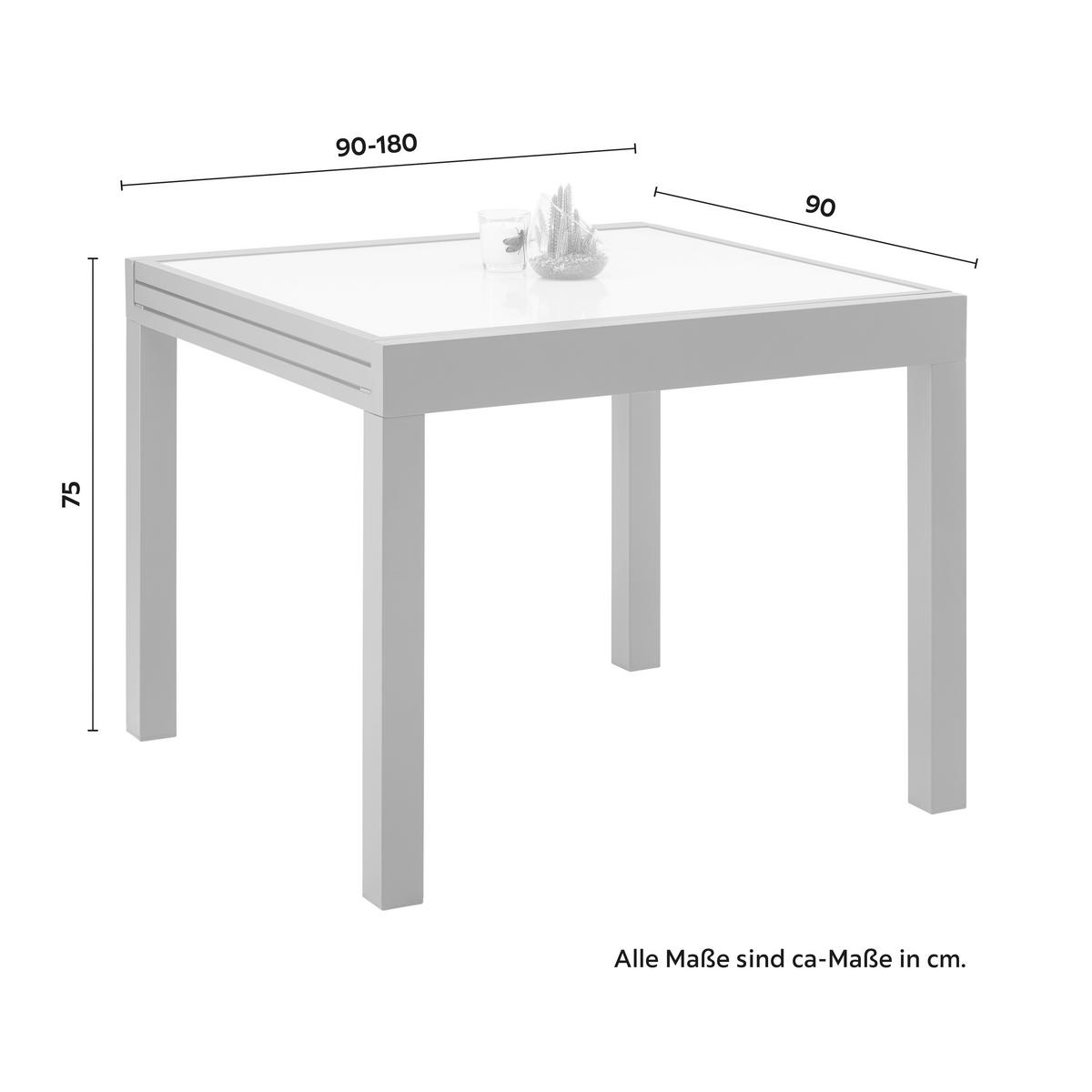 Vrtna Miza Atlanta 2 - antracit, Moderno, kovina/steklo (90-180/75/90cm) - Modern Living