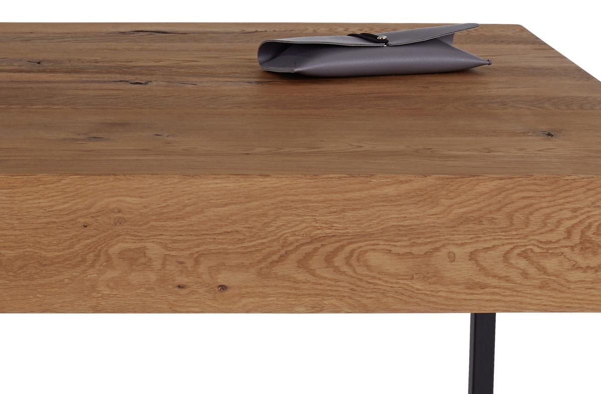 Klubska Miza Oliver, Barva Divjega Hrasta - črna/barve hrasta, Moderno, kovina/leseni material (110/42/65cm) - Mömax
